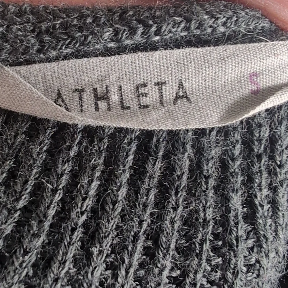 Athleta Vneck Long Gray Sweater, Sz. S. - Picture 3 of 4